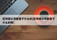 区块链公司都是干什么的[区块链公司都是干什么的呢]